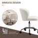 White Teddy Fleece Swivel Office Chair with Adjustable Height and Wheels for Home Office
