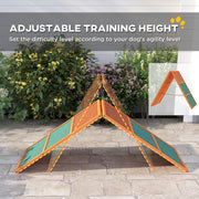 Dog Agility Ramp A Frame With Nonslip Surface For Training All Breeds Orange AOSOM