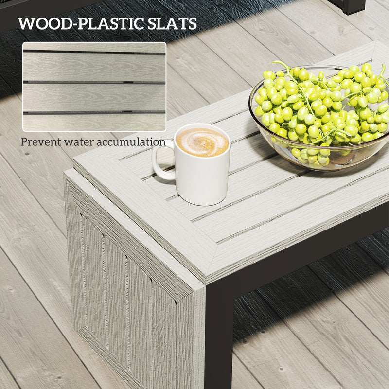 4 Seater L Shaped Aluminium Garden Furniture Set With Coffee Table Dark Grey by Outsunny