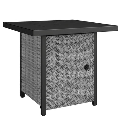 Gas Fire Pit Table with Adjustable Heat and Hidden Gas Storage for Garden Evenings, 40,000BTU, Black Outsunny