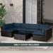 Blue Garden Rattan Sofa Cushion Cover Replacement Weather-Resistant No Cushion by Outsunny
