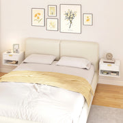 Floating Bedside Tables Set of 2 with Drawer and Shelf for Tidy Bedroom Storage White AOSOM