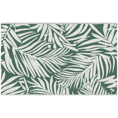 Green Reversible Outdoor RV Rug 1.5 x 2.4m Waterproof Plastic Straw Mat for Garden Camping by Outsunny