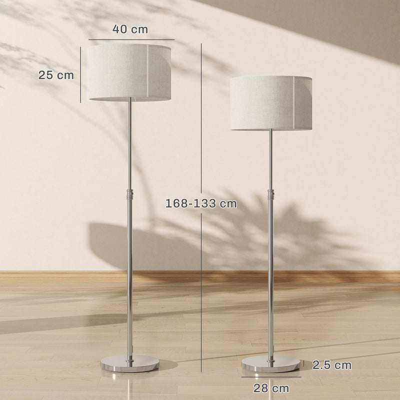 Adjustable Floor Lamp with Remote Control for Easy Reading and Relaxing Lighting Silver Beige