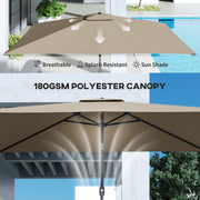 3x2m Garden Parasol with Adjustable Tilt for Easy Sun Protection on Patios and Lawns Outsunny