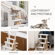 4 Step Cat Climbing Ladder With Scratching Posts Toy Ball And Platforms For Indoor Use White