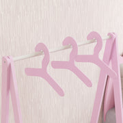 Kids Clothing Rail with Hangers and Storage Shelf Star Design for Bedroom Ages 3 to 6 Pink AOSOM