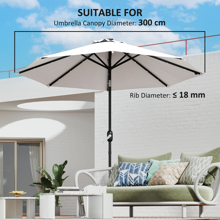 Cream 3m Replacement Parasol Canopy UPF 50 Plus with Top Vent Fits 8 Rib Frames by Outsunny