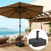 Square Garden Parasol Base Heavy Duty Umbrella Stand Holds Up to 25kg Black by Outsunny