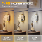 Black LED Wall Lights 2 Pack with Adjustable Colour Temperature for Bedroom or Hallway