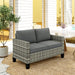 Light Grey Two Seater Rattan Outdoor Sofa for Garden and Patio by Outsunny