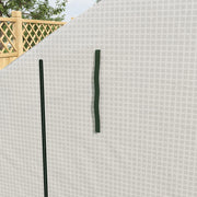 8x6ft Walk In Greenhouse with Shelves White Portable Grow Tent by Outsunny