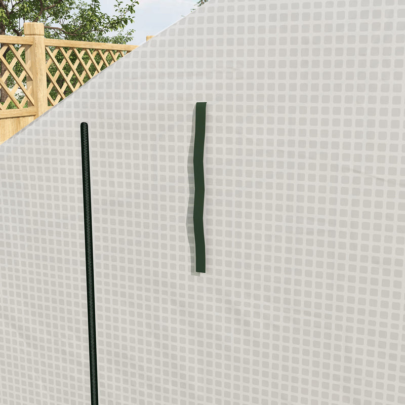 8x6ft Walk In Greenhouse with Shelves White Portable Grow Tent by Outsunny