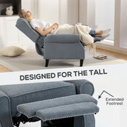 Recliner Armchair with Extended Leg Rest for Relaxing Comfort at Home, Grey