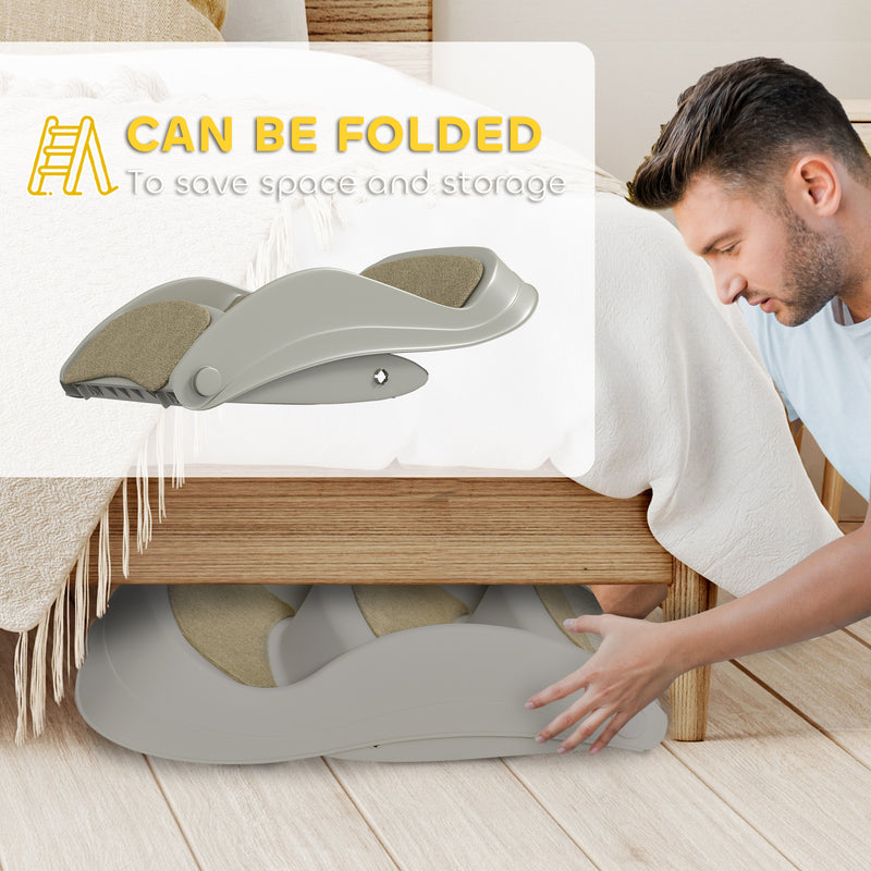 Foldable 3 Step Pet Stairs with Non Slip Mats for Small Dogs Ideal for Sofas and Beds Grey