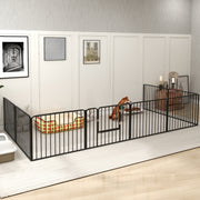 Heavy Duty 8 Panel Dog Playpen for Indoor and Outdoor Use with Secure Latch Black