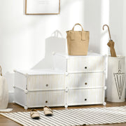 White Six Cube Modular Storage Unit for Home and Office by HOMCOM