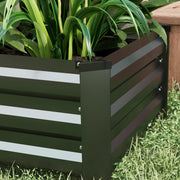 Set of Two Grey Steel Raised Planter Boxes 100 x 60cm Ideal for Garden or Patio