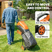 Electric Garden Shredder with Quiet Operation and Large Collection Bag Orange AOSOM