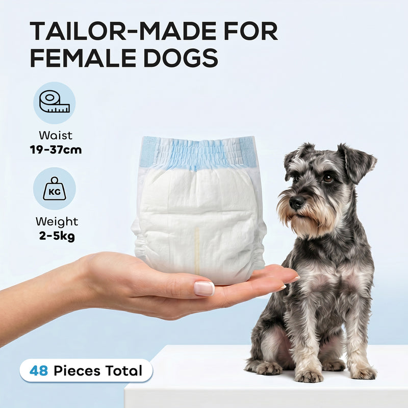 Disposable Dog Nappies for Female Incontinence and Heat Protection Small White