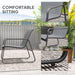 4 Piece Garden Furniture Set Light Grey Patio Sofa Set With Glass Table by Outsunny