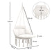 Cream White Hanging Hammock Chair with Cushion Boho Cotton Rope Swing Seat by Outsunny