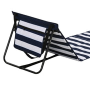 Folding Beach Loungers with Adjustable Backrest and Carry Bag for Outdoor Comfort Blue Outsunny