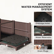 Modular Raised Garden Bed for Easy Planting on Patios and Balconies, Brown Outsunny