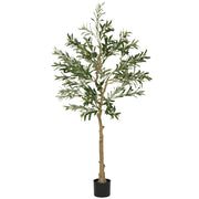 5ft Artificial Olive Tree with 720 Leaves and 32 Fruits in Pot for Home and Office by HOMCOM