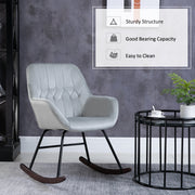Rocking Armchair with Steel Frame and Padded Seat for Lounge or Office Use Grey and Black