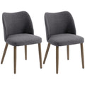 Dining Chairs with Supportive Padding for Comfortable Family Meals Dark Grey Set of 2 AOSOM