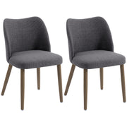 Dining Chairs with Supportive Padding for Comfortable Family Meals Dark Grey Set of 2 AOSOM