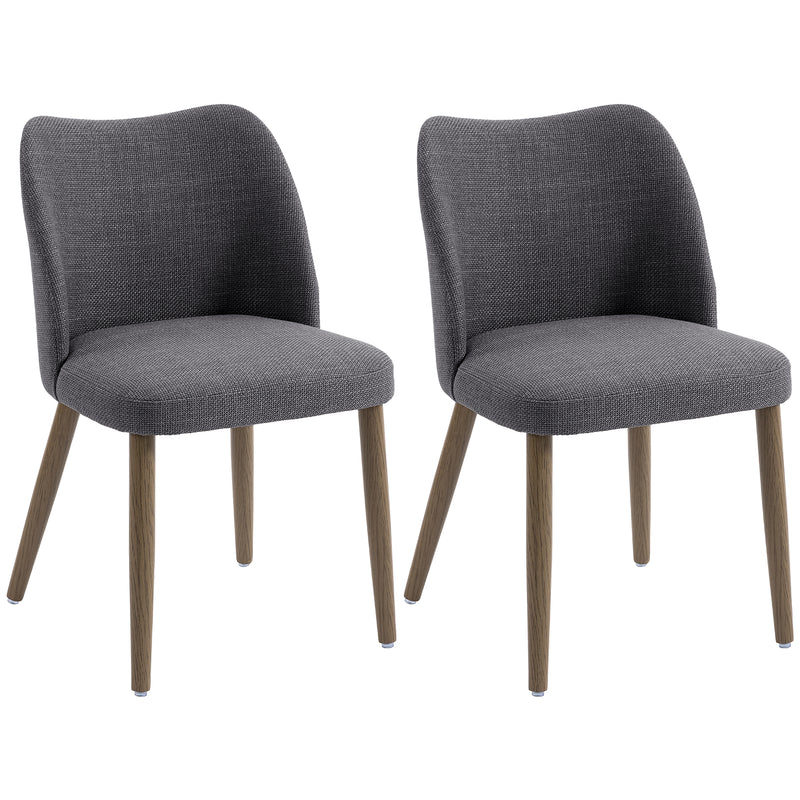 Dining Chairs with Supportive Padding for Comfortable Family Meals Dark Grey Set of 2 AOSOM