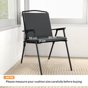 Garden Chair Cushions Set of 2 with Water Resistant Covers and Firm Foam Support Dark Grey Outsunny