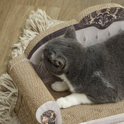 2-in-1 Cat Scratcher with Organic Catnip for Indoor Cats Brown 29.5 x 56 x 26cm by PawHut