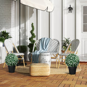 Set of Two Artificial Boxwood Ball Plants for Indoor or Outdoor Display White AOSOM