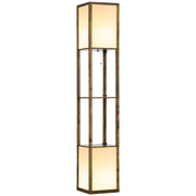 Modern Shelf Floor Lamp with Dual Light Ideal for Living Room or Bedroom Use, Brown
