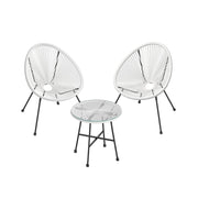 Image of an Acapulco 3 Piece Bistro Set, White/Black
