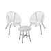 Image of an Acapulco 3 Piece Bistro Set, White/Black