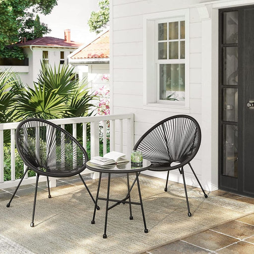 Image of an Acapulco 3 Piece Bistro Set, Black