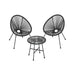 Image of an Acapulco 3 Piece Bistro Set, Black