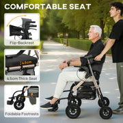 4 Wheel Rollator Walker with Seat and Storage for Elderly or Disabled Support Black AOSOM