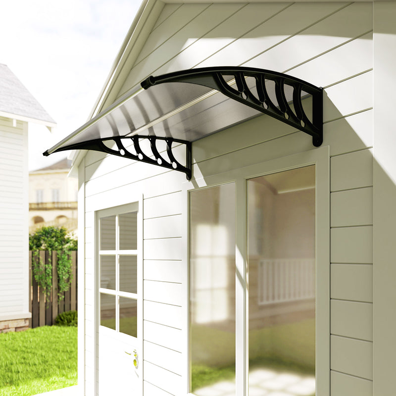 Clear Front Door Canopy Shelter Awning for Porch and Window Provides Rain & UV Shelter 103x97cm