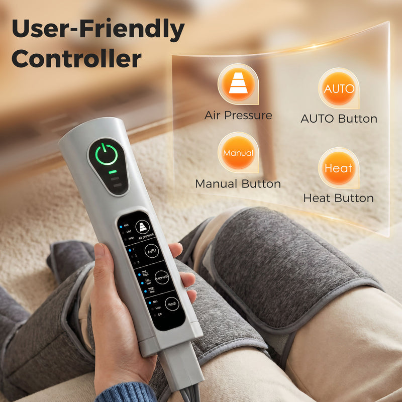 Leg Massager for Fast Muscle Relief and Swelling Reduction at Home Grey Homcom
