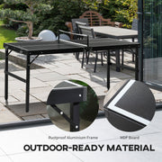 5ft Folding Table Tennis Set With Net Ideal For Indoor Or Outdoor Play Black AOSOM