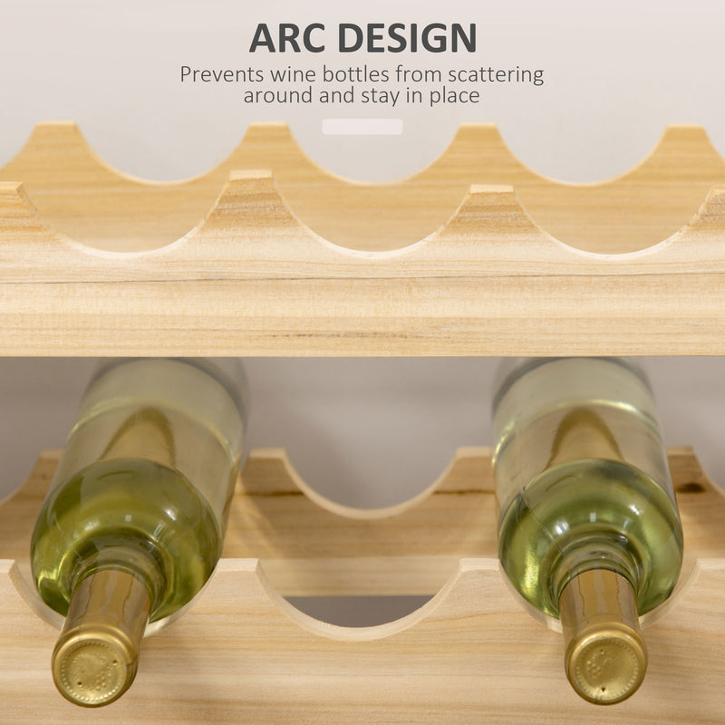 Six Tier Wooden Wine Rack Set of 2 Holds 72 Bottles Ideal for Home Cellar Use Natural