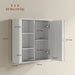 White Bathroom Wall Cabinet with Shelves and Cupboard by HOMCOM