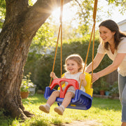 Kids Swing Seat With Adjustable Ropes and Safety Harness for Garden or Indoor Use Multicolour AOSOM