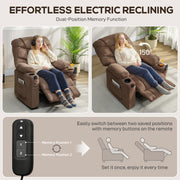 Electric Recliner Armchair With Heat Vibration USB and Cup Holders For Home Use Brown AOSOM