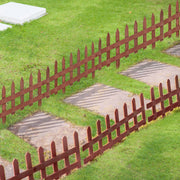 Set of 12 Wooden Garden Fence Panels 60cm Decorative Border for Lawns and Paths